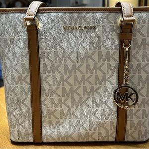 Michael Kors signature white tote